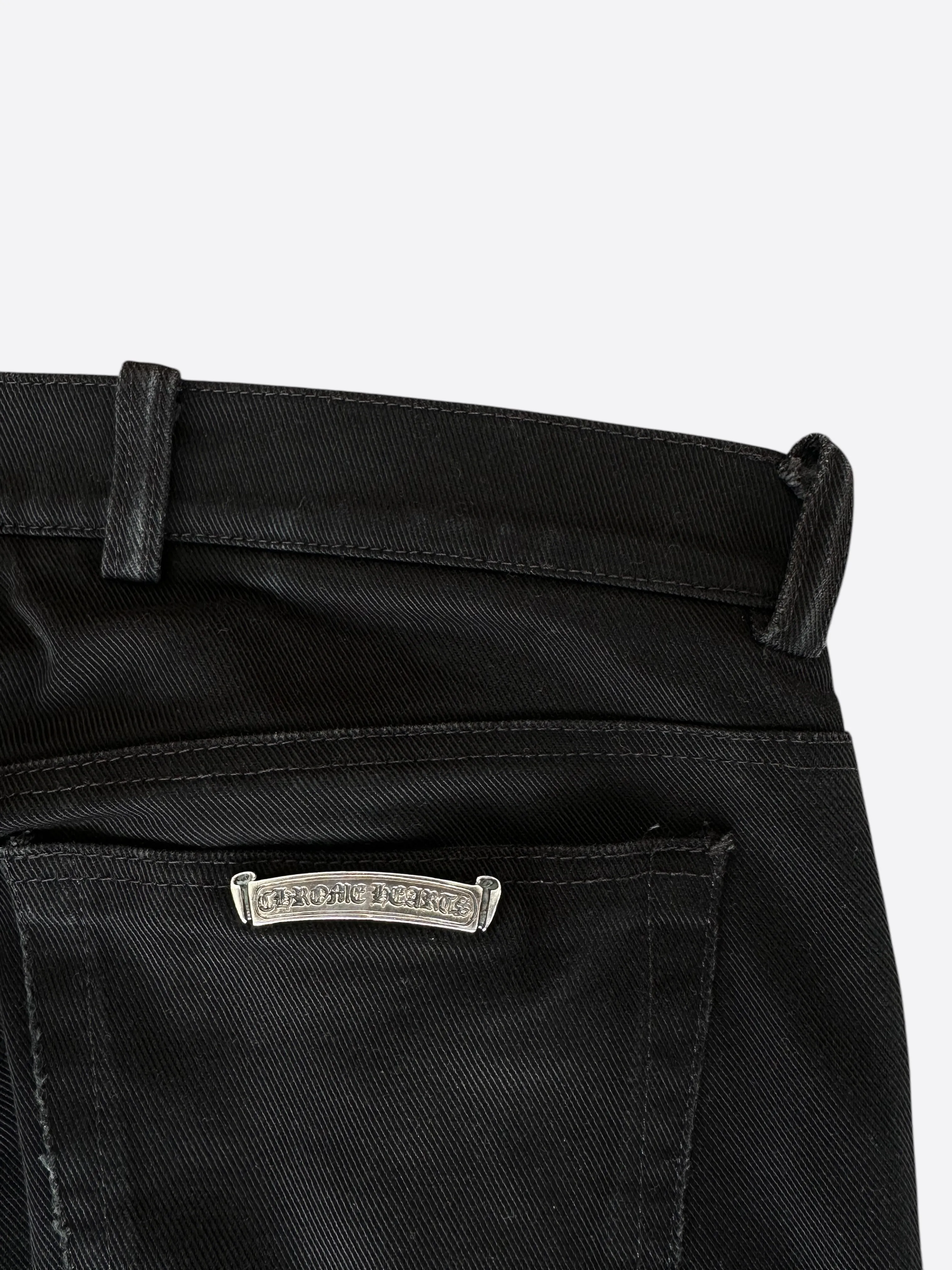 Chrome Hearts Black Fleur Knee Jeans