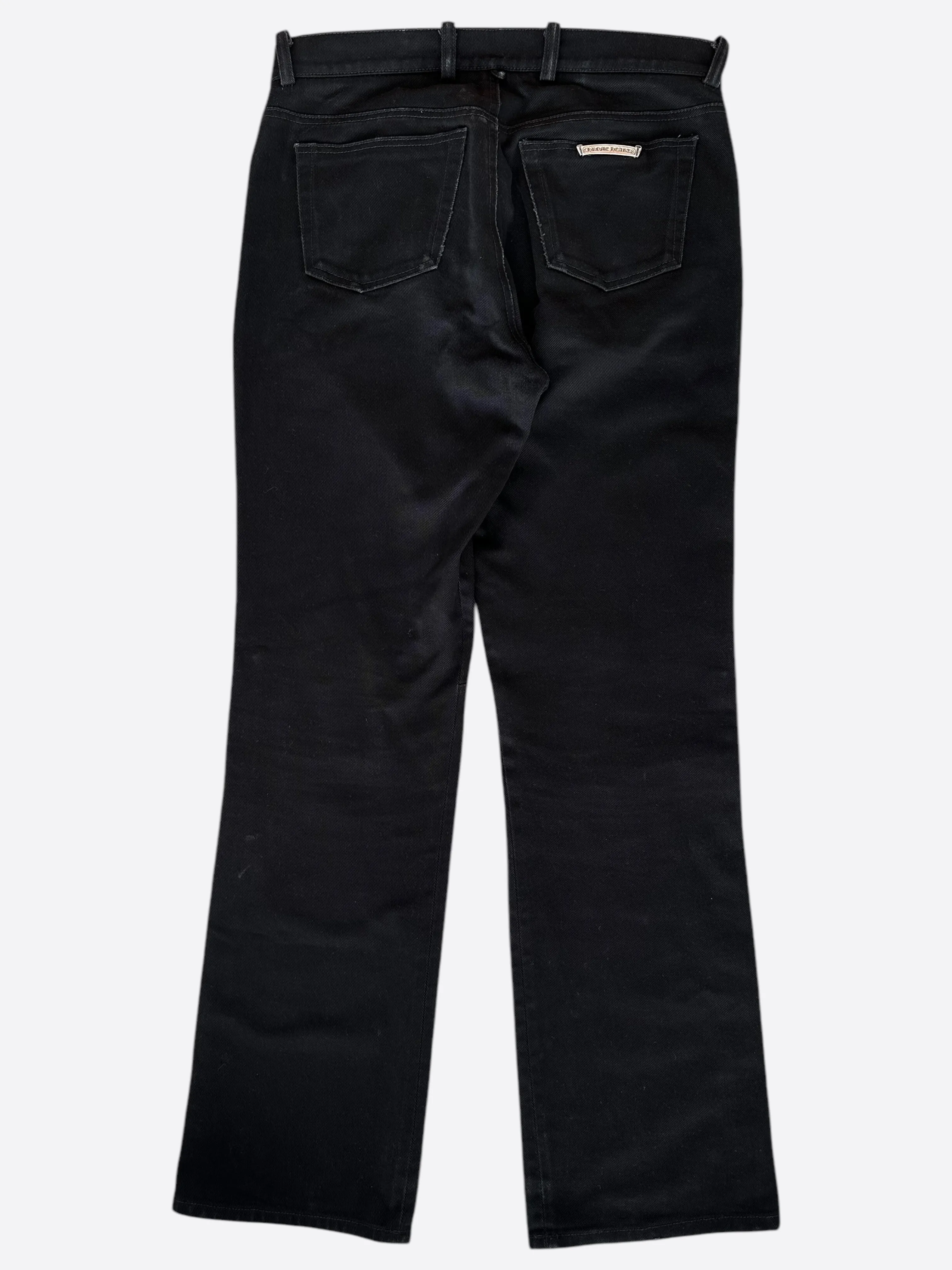 Chrome Hearts Black Fleur Knee Jeans