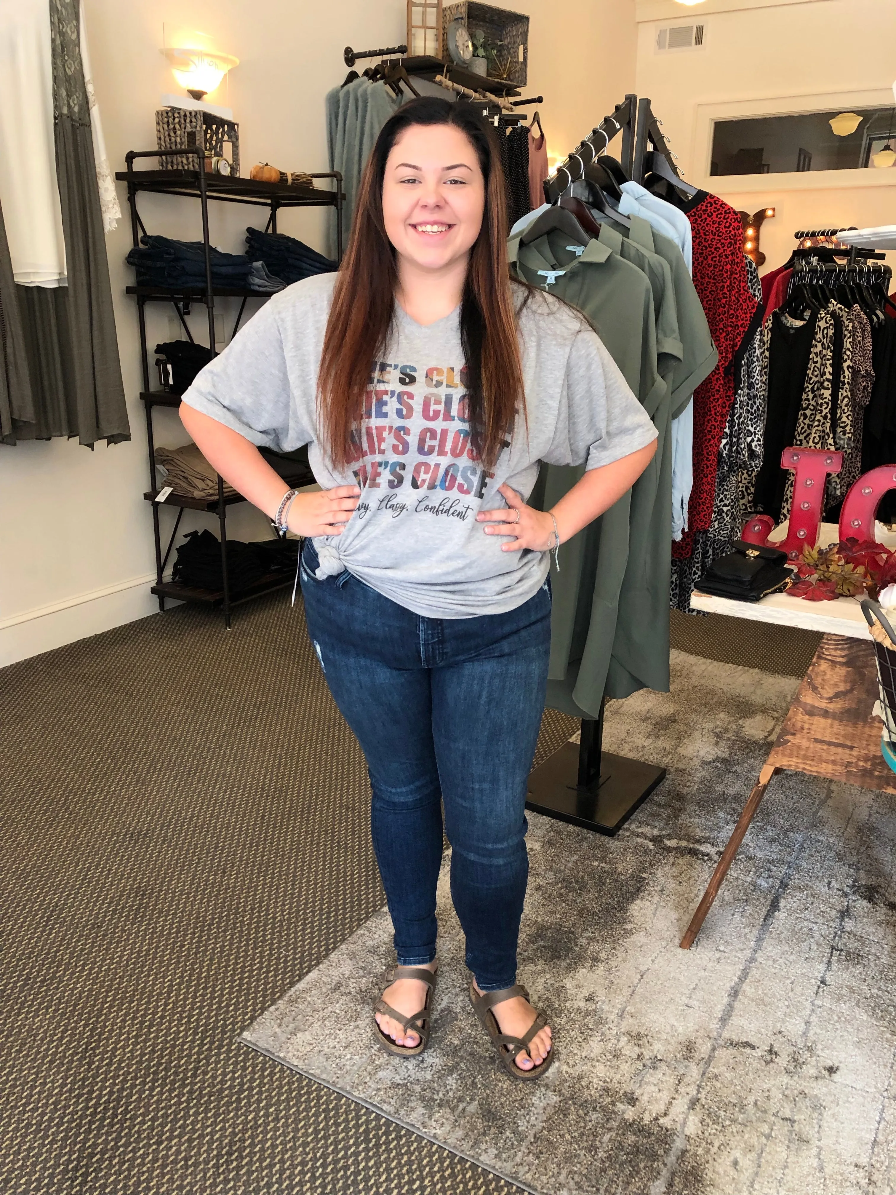 Silver Skinny Mid Rise Jeans